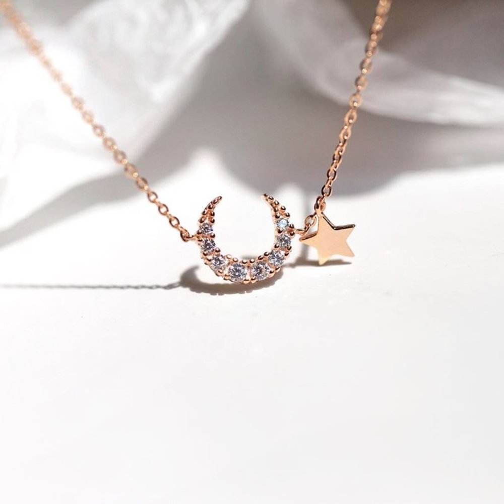 NEW Silver Simple Moon Star Bracelet - Picture 5 of 6